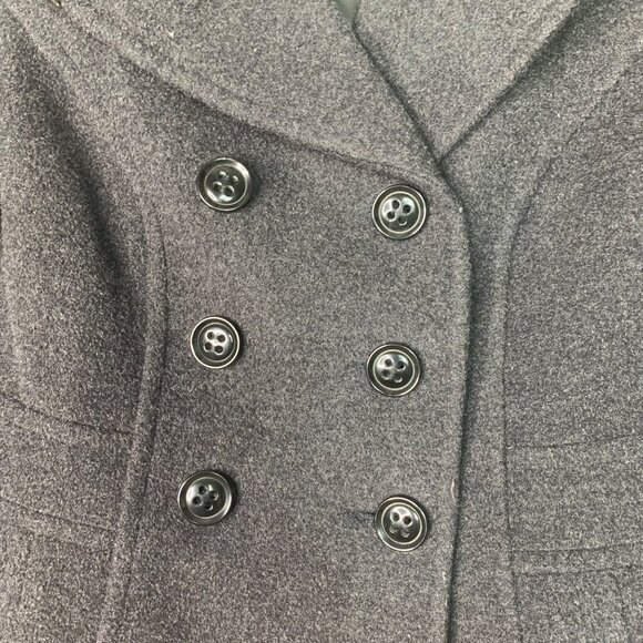 St. Johns Bay Womens Size Medium Gray Double Breasted  Peacoat Wool-Blend - Picture 4 of 8